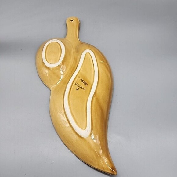 Jalapeno Shaped Serving Appetizer Dip Dish Mexico Southwest Ceramic 15x7" - Picture 4 of 6